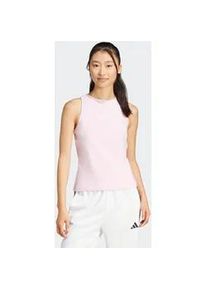 Tanktop Adidas SPORTSWEAR "W LIN SJ TK", Damen, Gr. S, pink (clear pink, wei&szlig;), Obermaterial: 93% Baumwolle, 7% Elasthan, Rundhals, Tops Tanktop