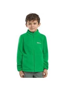 Fleecejacke Jack Wolfskin "TAUNUS JACKET K", Kinder, Gr. 140, mystic gr&uuml;n, Fleece, Obermaterial: 100% Polyester, normal, mit Gummizug, Jacken Fleecejacke, Winddicht, w&auml;rmend, atmungsaktiv, &Uuml;bergangsjacke, f&uuml;r Kinder