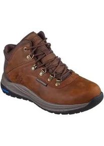 Trekkingschuh Skechers "MEROE-PIKEMAN", Herren, Gr. 40, braun, Leder, Lederimitat, Schuhe Trekkingschuh, Trekking-Boots, Sneaker mit Fersenkissen