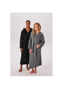 Unisex-Bademantel Bruno Banani "Robby, ideal f&uuml;r Sauna & Spa, Standardl&auml;nge & &Uuml;berl&auml;nge" Gr. M, schwarz, L:132cm, Walkfrottee, Hausm&auml;ntel, Damen & Herren Badem&auml;ntel, Baumwolle, mit Taschen, Sauna, XS-3XL
