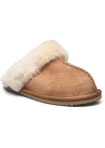 Hausschuh rosemunde "Sydney Shearling Reversed Slippers", Damen, Gr. 36, cognac, Obermaterial: 100% Lammveloursleder. Futter: 100% Lammfell, Schuhe Hausschuh, atmungsaktiv, w&auml;rmend, mit Memory Foam