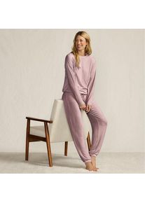 LANDS' END Silky Knit Lounge-Set, Damen,  Pink, Polyester/Viskose/Polyester-Mischung, by Lands' End
