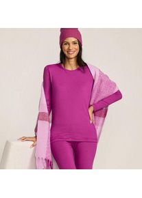 LANDS' END Stretch-THERMASKIN-Oberteil mit Rundhalsausschnitt, Damen,  Pink, Elasthan/Polyester-Mischung, by Lands' End