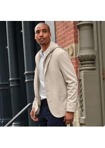 LANDS' END Strick-Blazer mit abnehmbarer Kapuze, Herren,  Wei&szlig;, Elasthan/Baumwoll-Mischung/Polyester-Mischung, by Lands' End