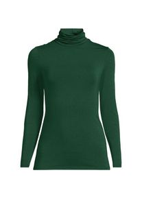 LANDS' END Rollkragenshirt aus Baumwoll/Modalmix, Damen,  Gr&uuml;n, Baumwolle/Elasthan/Baumwolle Modal, by Lands' End