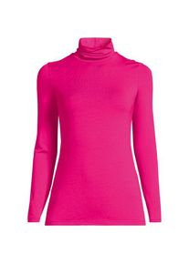 LANDS' END Rollkragenshirt aus Baumwoll/Modalmix, Damen,  Pink, Baumwolle/Elasthan/Baumwolle Modal, by Lands' End
