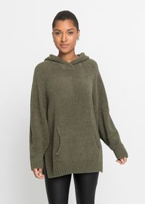 bonprix Kapuzenpullover in Teddy-Fleece, gr&uuml;n, Gr.40/42 (M), Teddy-Pullover mit voderer Tasche, weit geschnitten