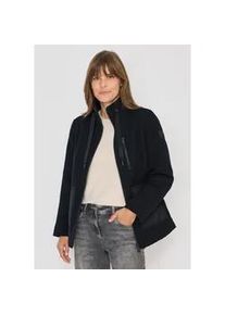 Fellimitatjacke Cecil, Damen, Gr. XXL (46), schwarz navy blau, Stoff, Obermaterial: 100% Polyester; Softshell: 100% Polyester; Futter: 100% Polyester, unifarben, normal normal, hoch geschlossener Ausschnitt, B&uuml;ndchen, Jacken, mit Stehkragen