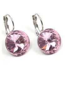 Paar Ohrh&auml;nger Firetti "leuchtend, bunt, rund", rosa (metallfarben, altrosa, altrosa), Ohrringe, Damen, Metall, Made in Germany - mit Glasstein