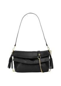Umh&auml;ngetasche Samantha Look, Damen, Gr. B/H/T: 33cm x 20cm x 6cm onesize, schwarz, Leder, leicht gl&auml;nzend, unifarben, Taschen Umh&auml;ngetasche, echt Leder, Made in Italy