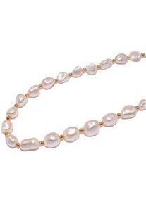 Collier Firetti "Schmuck Geschenk Halsschmuck Halskette Edelstein Farbstein", gold (gelbgoldfarben, wei&szlig;), Halsketten, Damen, Messing, L: 50 B: 10mm, Collier, Made in Germany - mit Perlmutt, B:10mm