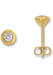 Paar Ohrh&auml;nger ONE ELEMENT "Zirkonia Zarge Ohrringe Ohrstecker aus 333 Gelbgold", gold, Ohrringe, Damen, Damen, Gelbgold 333 Gold, Gelbgold 333, Gold, Zeitlos elegant &ndash; mit Liebe zum Detail gefertigt