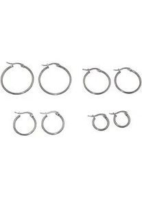Creolen-Set Firetti "Multipack Schmuck Geschenk Ohrschmuck Ohrringe", silber (silberfarben), Ohrringe, Damen, Edelstahl, Made in Germany