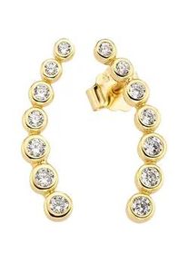 Paar Ohrstecker "Schmuck Geschenk Silber 925 Ohrring", gold (gelbgoldfarben, kristallwei&szlig;, kristallwei&szlig;), ANISTON JEWELRY & WATCHES, Ohrringe, Damen, Silber 925 (Sterlingsilber), mit Zirkonia (synth.)