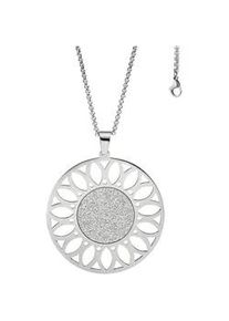 Kette mit Anh&auml;nger Jobo, silber (edelstahlfarben), Halsketten, Damen, Edelstahl, L: 80, rund Edelstahl 80 cm