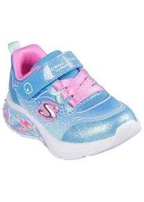 Sneaker Skechers "MY DREAMERS", Damen, Gr. 24, blau, rosa multi, Lederimitat, Textil, Glitzer, kontrastfarbene Details, Schuhe Sneaker, Blink,-Klettschuh, Meerjungfraudesign, Gr&ouml;&szlig;enschablone zum Download
