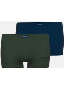 Boxershorts Tom Tailor "Milos", Herren, Gr. 8 (XXL), bunt (gr&uuml;n, mittel, multicolor1), Obermaterial: 95% Baumwolle, 5% Elasthan, eng, Unterhosen, basic, mit Logostickerei, mit Logodruck, eng, bequem, Baumwollmix