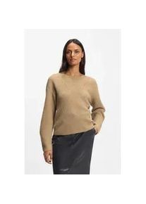 Strickpullover BOSS ORANGE "Fenne Premium Damenmode", Damen, Gr. M (38), rust, copper 222, Strick, Obermaterial: 35% Alpaka, 35% Wolle, 30% Polyamid, unifarben, normal, Rundhals, Pullover Strickpullover, mit Ajourlochmuster