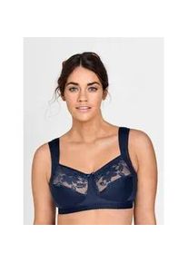 Miss Mary Of Sweden Entlastungs-BH MISS MARY, Damen, Gr. 11,5, Cup H, blau (marine), 64% Baumwolle, 17% Polyamid, 13% Elasthan, 6% Polyester, BHs BH Entlastungs-BH B&uuml;gelloser-BH