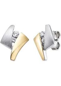Paar Ohrstecker Bruno Banani "Schmuck Geschenk Silber 925 Ohrschmuck Ohrringe Stein", gold (silberfarben, gelbgoldfarben, kristallwei&szlig;, kristallwei&szlig;), Ohrringe, Damen, Silber 925 (Sterlingsilber), mit Zirkonia (synth.)
