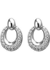 Paar Ohrstecker Jobo, silber (silber 925, wei&szlig;), Ohrringe, Damen, Silber 925 (Sterlingsilber), 925 Silber mit 52 Zirkonia