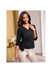 Schlupfbluse Lady, Damen, Gr. 48, schwarz, 100% Polyester, unifarben, V-Ausschnitt, Blusen Schlupfbluse