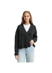 Cardigan Tom Tailor DENIM, Damen, Gr. S, shale grau melange, Strick, Obermaterial: 62% Polyacryl, 25% Polyester, 10% Baumwolle, 3% sonstige Fasern, meliert, regular fit taillenbedeckt, V-Ausschnitt, Strickjacken, mit V-Ausschnitt