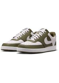 Sneaker Nike SPORTSWEAR "COURT VISION LO", Herren, Gr. 44, medium olive, wei&szlig;, Synthetik, Schuhe Sneaker, Design auf den Spuren des Air Force 1