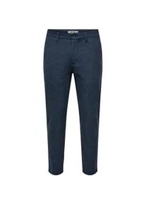 Only & Sons Chinohose ONLY & SONS "ONSMARK SLIM BRUSHED PIQUE 0353 PANTS", Herren, Gr. 30, L&auml;nge 34, blau (blau nights), Web, Obermaterial: 64% Polyester, 33% Viskose, 3% Elasthan, unifarben, slim fit lang, Hosen Chinohose