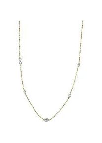 Kette mit Anh&auml;nger Firetti "Schmuck Geschenk Silber 925 Halsschmuck Bicolor Solit&auml;r Herz Infinity", gold (silberfarben, gelbgoldfarben, kristallwei&szlig;), Halsketten, Damen, Silber 925 (Sterlingsilber), L: 45 B: 1,3mm, mit Zirkonia (synth.), B:1,3mm