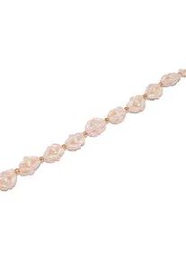 Collier Firetti "Schmuck Geschenk Halsschmuck Halskette Edelstein Farbstein", gold (gelbgoldfarben, wei&szlig;), Halsketten, Damen, Messing Perlen, L: 50 B: 10mm, Messing, Perlen, Collier, Made in Germany - mit S&uuml;&szlig;wasserzuchtperle, B:10mm