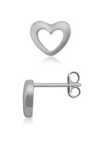 Paar Ohrstecker Firetti "Schmuck Geschenk Silber 925 Ohrschmuck Herz", silber (silberfarben), Ohrringe, Damen, Silber 925 (Sterlingsilber)