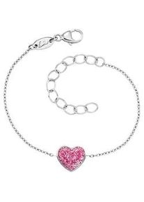 Armband Herzengel "Glitzerherz", bunt (silberfarben, rosa), Armb&auml;nder, M&auml;dchen, 16cm, Silber 925 (Sterlingsilber), Armband, Made in Germany