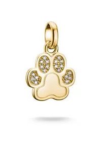 Charm-Einh&auml;nger Thomas Sabo "Charm Pfoten-Design - Connect", gold (gelbgoldfarben, kristallwei&szlig;, kristallwei&szlig;), Charms, Damen, Silber 925 (recycelt), mit Zirkonia (synth.)