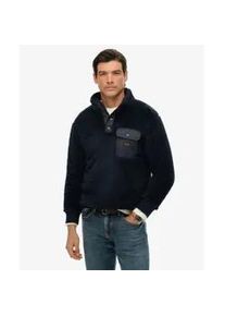 Superdry f&uuml;r Herren. M2014258A Pullover High Pile Fleece Half Zip navy (M), L&auml;ssig, Polyester, Marine