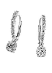 Paar Creolen Firetti "Schmuck Geschenk Silber 925 Ohrschmuck Solit&auml;r-Optik glitzernd", silber (silberfarben, kristallwei&szlig;, kristallwei&szlig;), Ohrringe, Damen, Silber 925 (Sterlingsilber), mit Zirkonia (synth.)