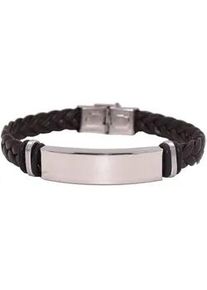 Lederarmband Firetti "Schmuck Geschenk Armschmuck ID-Armband- Optik", braun (edelstahlfarben, braun, schwarz), Armb&auml;nder, Herren, 20cm, Edelstahl Kautschuk Leder, Edelstahl, Kautschuk, Leder, Lederarmband, Made in Germany