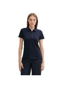 Poloshirt Tom Tailor, Damen, Gr. M (38), blau (sky captain blau), Jersey, Obermaterial: 95% Baumwolle, 5% Elasthan, Shirts