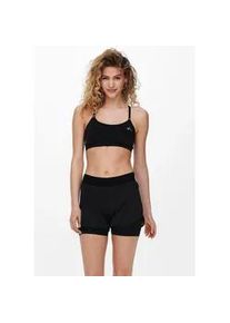 Sport-Bustier Only Play "ONPLEA SEAM SPORTS BRA", Damen, Gr. S, N-Gr, schwarz, Jersey, Obermaterial: 92% Polyamid, 8% Elasthan, unifarben, BHs