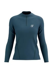 Laufshirt Compressport Trail Half Zip L/S T-Shirt Damen (Gr M |blau)