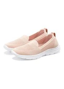 Slipper Lascana "Halbschuh, Sneaker", Damen, Gr. 41, bunt (beige), Obermaterial: 100% Textilmaterial. Decksohle: 100% Textilmaterial. Futter: 100% Textilmaterial. Laufsohle: 100% Synthetik, Strukturmuster, unifarben, Basic, Schuhe Slipper, aus bequemen Textil-Material zum Reinschl&uuml;pfen VEGAN, Topseller