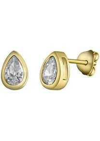 Paar Ohrstecker Vivance "925-Sterling Silber vergoldet Zirkonia", gelb (gelb, wei&szlig;), Ohrringe, Damen, one-size, Silber 925 (Sterlingsilber)