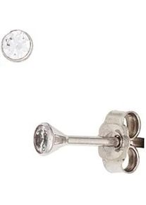 Paar Ohrstecker Jobo, wei&szlig; (wei&szlig;gold 333), Ohrringe, Damen, 2,8mm, Wei&szlig;gold 333, rund 333 Wei&szlig;gold mit Zirkonia