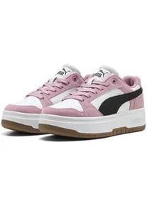 Sneaker Puma "Rebound Femme Low Sneakers Damen", Damen, Gr. 40.5, schwarz-wei&szlig; (wei&szlig; schwarz poised pink), Obermaterial: Synthetik, Kuhleder, Textil; Futter: Textil; Innensohle: Textil; Laufsohle: Gummi, Schuhe Sneaker