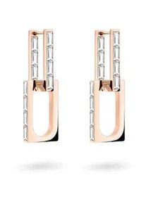 Paar Creolen Liebeskind Berlin "Schmuck Geschenk Edelstahl Ohrringe Sparkling Link", rosa (ros&eacute;goldfarben, kristallwei&szlig;, kristallwei&szlig;), Ohrringe, Damen, Edelstahl, mit Zirkonia (synth.)