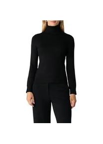 Strickpullover comma, Damen, Gr. 38, schwarz, Strick, Obermaterial: 80% Viskose, 20% Polyamid, unifarben, slim fit taillenbedeckt, ohne Ausschnitt, Rippb&uuml;ndchen, Pullover Strickpullover, mit &Auml;rmelschlitzen