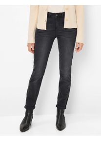 Brax Damen Röhrenjeans Style SHAKIRA USED DARK GREY, denim dunkelgrau, Gr. 34K