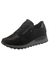 Waldl&auml;ufer Keilsneaker WALDL&Auml;UFER "HIROKO", Damen, Gr. 5,5 (38,5), schwarz, Lackleder, Nubukleder, Textil, Schuhe Sneaker, G-Weite, Orthotritt-Ausstattung, Freizeitschuh, Halbschuh, Schn&uuml;rschuh