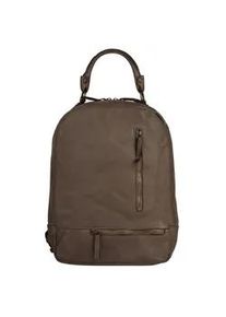 Cityrucksack Samantha Look, Damen, Gr. B/H/T: 27cm x 36cm x 13cm, onesize, grau (taupe), Leder, Rindsleder, Retro, Rucks&auml;cke Cityrucksack, echt Leder, Made in Italy