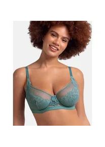 B&uuml;gel-BH Dorina, Damen, Gr. 95, Cup E, gr&uuml;n, Obermaterial: 68% Polyamid, 21% Polyester, 11% Elasthan, unifarben, bequem, BHs B&uuml;gel-BH, Curves mit feinem Spitzenbesatz